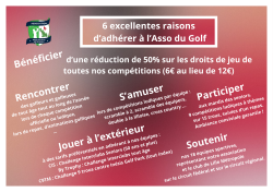 ADHEREZ A L'ASSO. DE VOTRE GOLF