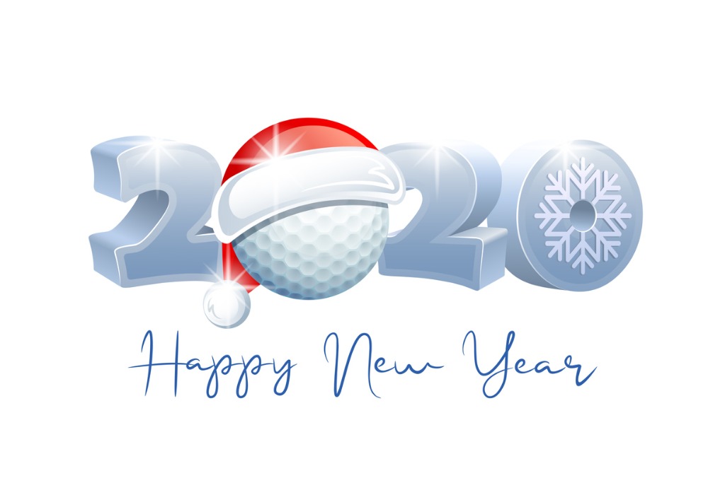 happy new year sports greeting card golf vector id1149521038